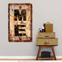 Maine ME State Abbreviation Weathered Wall Decal