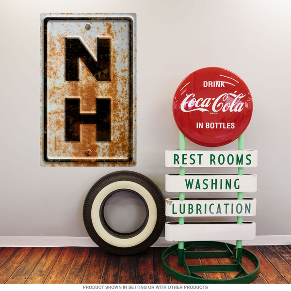 New Hampshire NH State Abbreviation Rusted Wall Decal