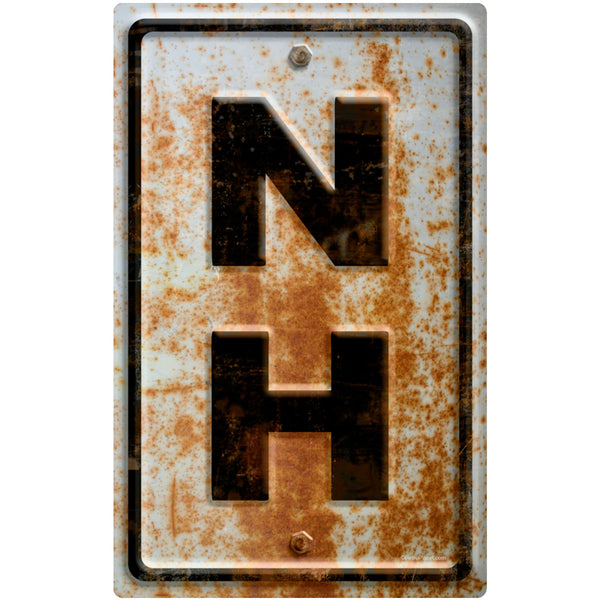 New Hampshire NH State Abbreviation Rusted Wall Decal