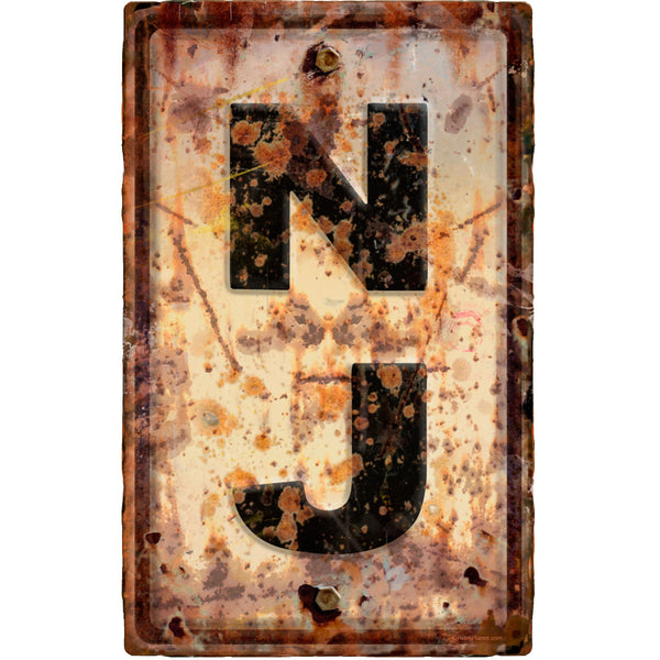 New Jersey NJ State Abbreviation Weathered Wall Decal