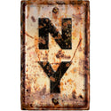 New York NY State Abbreviation Weathered Wall Decal