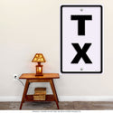 Texas TX State Abbreviation Wall Decal