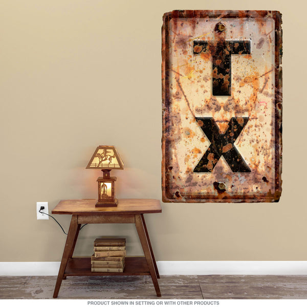 Texas TX State Abbreviation Weathered Wall Decal