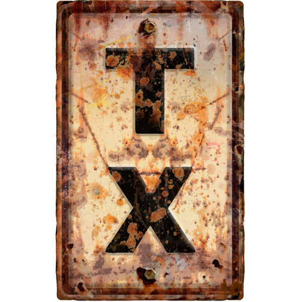 Texas TX State Abbreviation Weathered Wall Decal