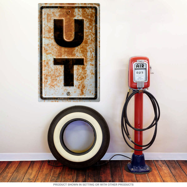 Utah UT State Abbreviation Rusted Wall Decal