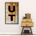 Utah UT State Abbreviation Rusted Wall Decal