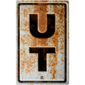 Utah UT State Abbreviation Rusted Wall Decal