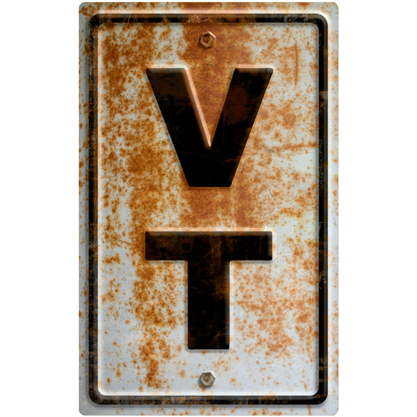Vermont VT State Abbreviation Rusted Wall Decal