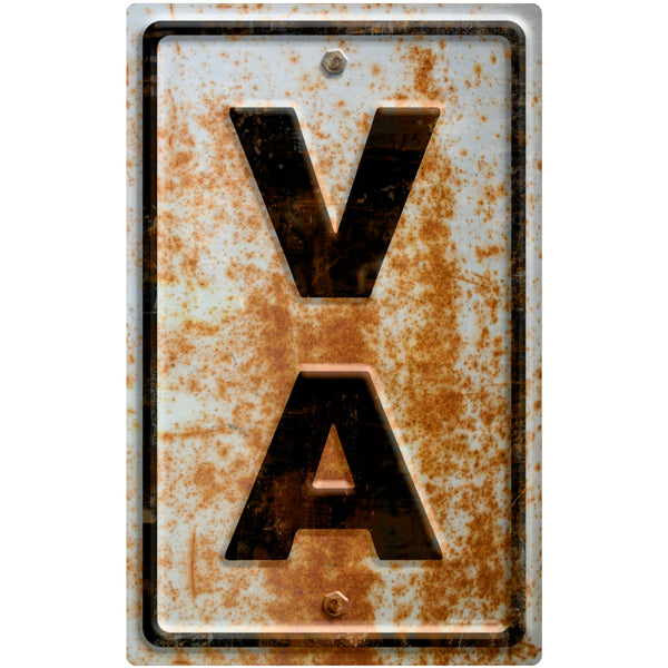 Virginia VA State Abbreviation Rusted Wall Decal