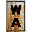Washington WA State Abbreviation Rusted Wall Decal