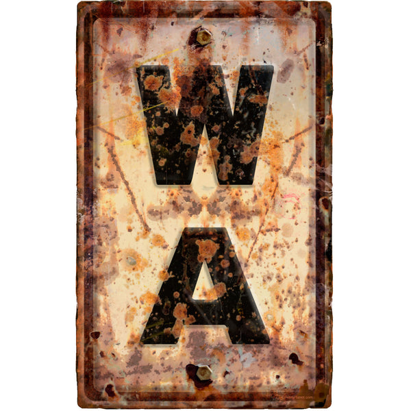 Washington WA State Abbreviation Weathered Wall Decal