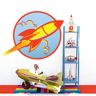 Space Ship 50s Style Rocket Wall Decal