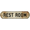 Rest Room Distressed Embossed Look Wall Decal