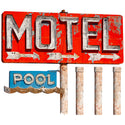 Motel Pool Signpost Extendable Wall Decal