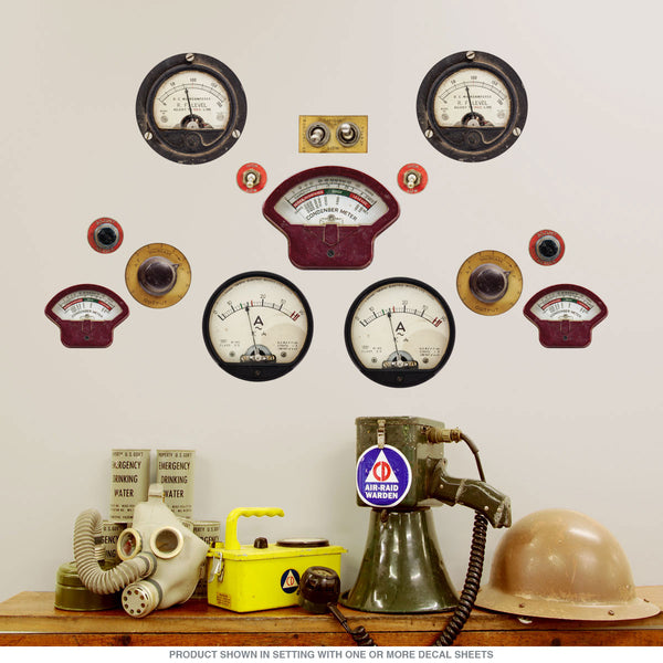 Switches Gauges Meters Wall Decal Set Of 13