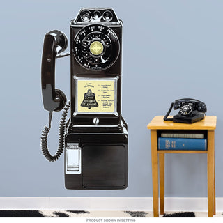 Pay Phone Stylized Antique Telephone Wall Decal