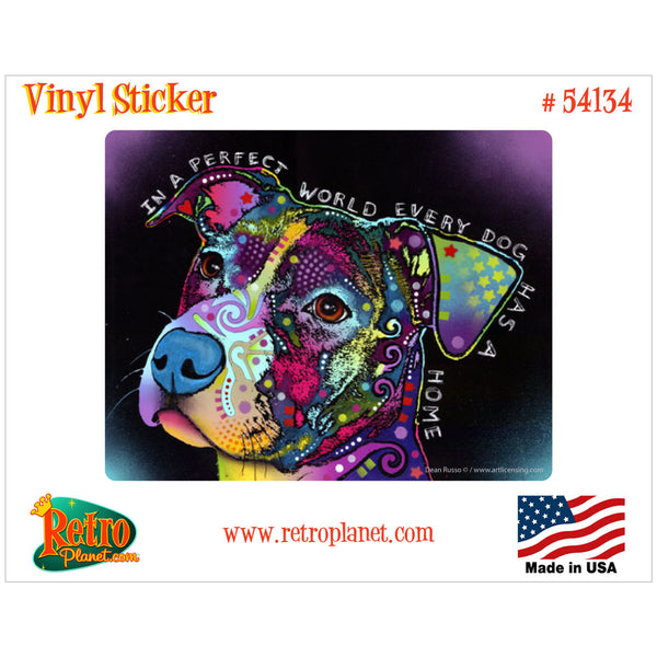 Perfect World Pit Bull Dog Dean Russo Vinyl Sticker