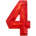 Number 4 Distressed Wall Decal Red