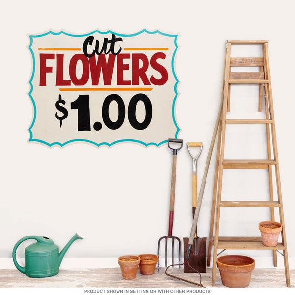 Cut Flowers One Dollar Florist Wall Decal