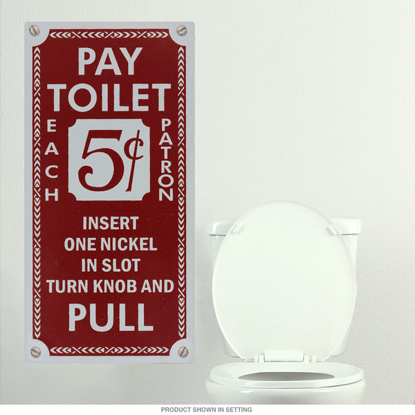 Pay Toilet 5 Cents Vintage Style Wall Decal