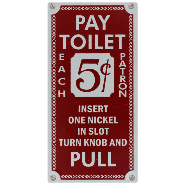 Pay Toilet Five Cents Vinyl Sticker
