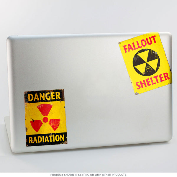 Danger Radiation Distressed Vinyl Sticker