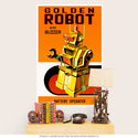Golden Robot Tin Toy Wall Decal