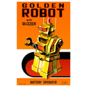 Golden Robot Tin Toy Wall Decal