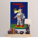 Flashy Jim Robot Tin Toy Wall Decal