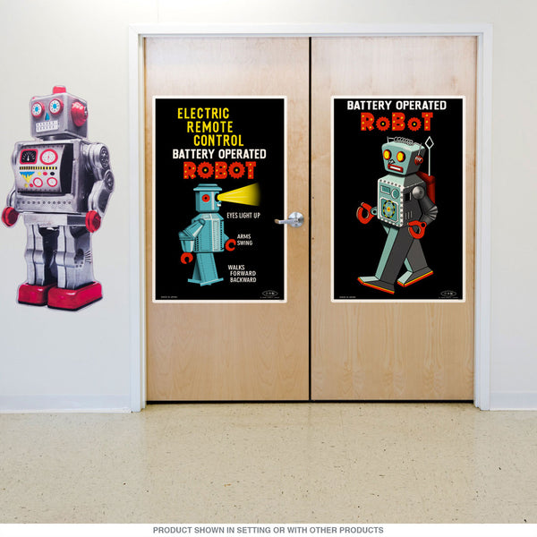 Electric Robot Tin Toy Wall Decal