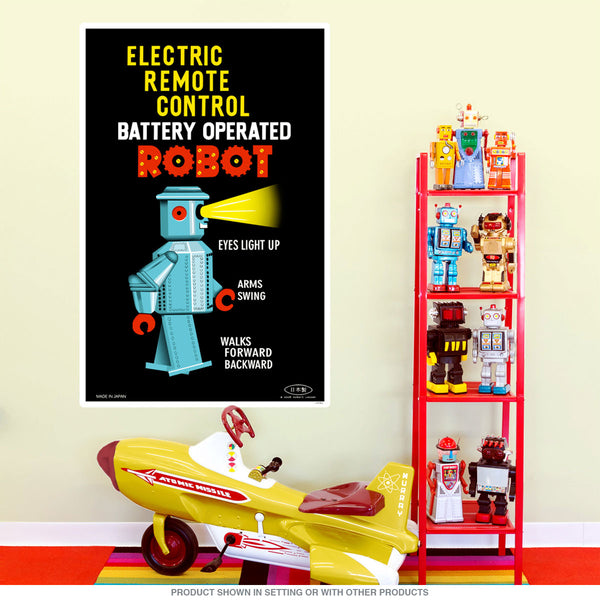 Electric Robot Tin Toy Wall Decal