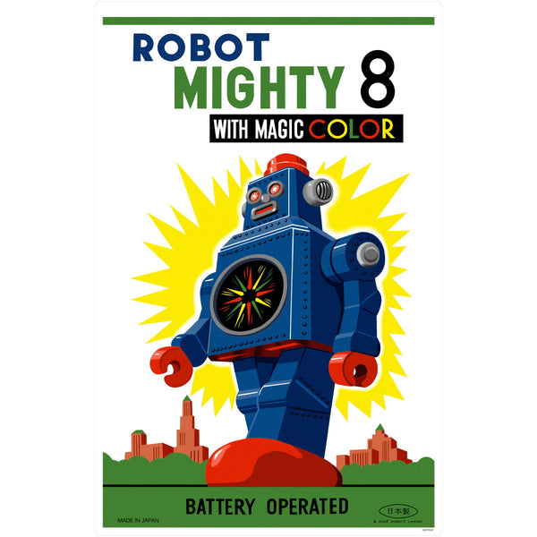 Robot Mighty 8 Tin Toy Wall Decal
