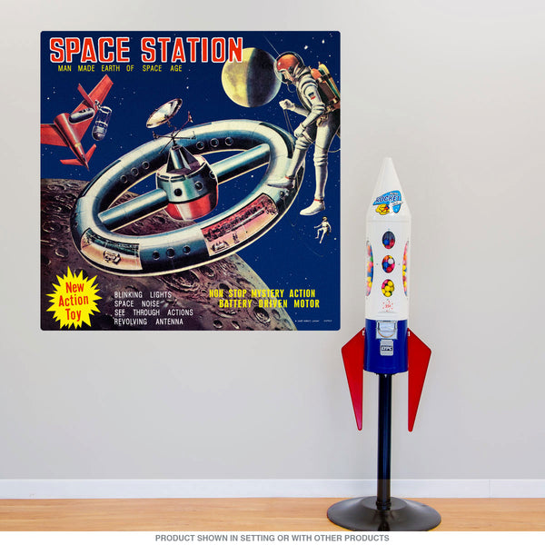 Space Station Toy Advertisement Wall Decal