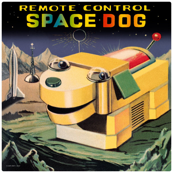 Space Dog Robot Tin Toy Wall Decal