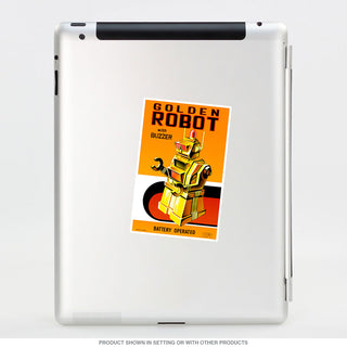 Golden Robot Toy Vinyl Sticker