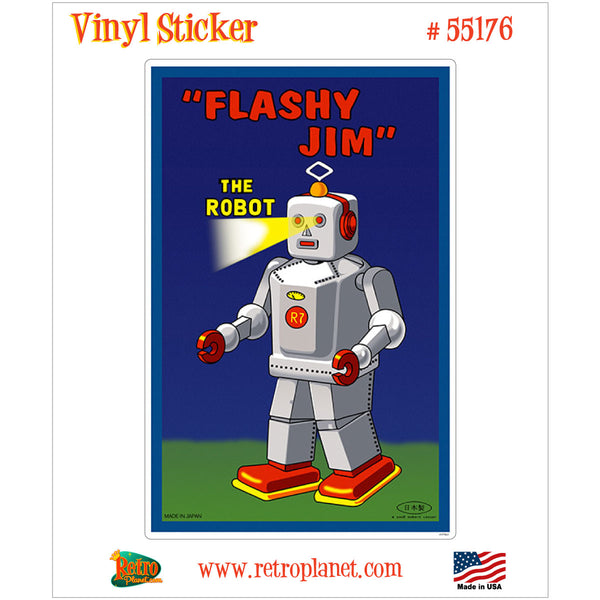 Flashy Jim Toy Robot Vinyl Sticker