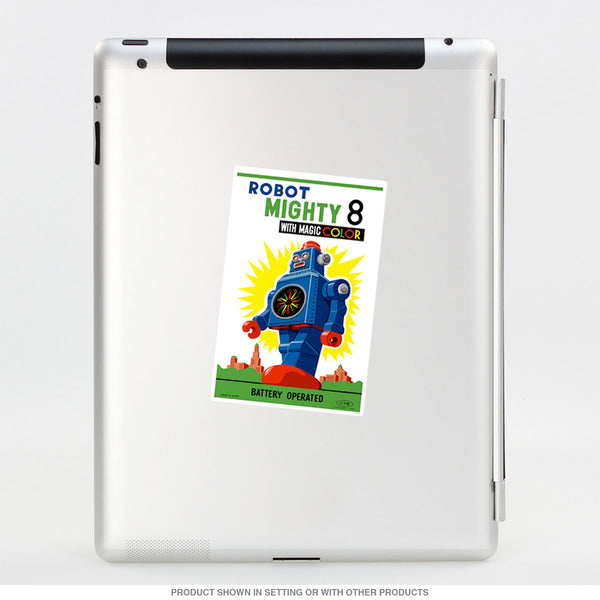 Robot Mighty 8 Toy Vinyl Bumper Sticker