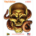 Laughing Skull Rattlesnake Cutout Vinyl Sticker