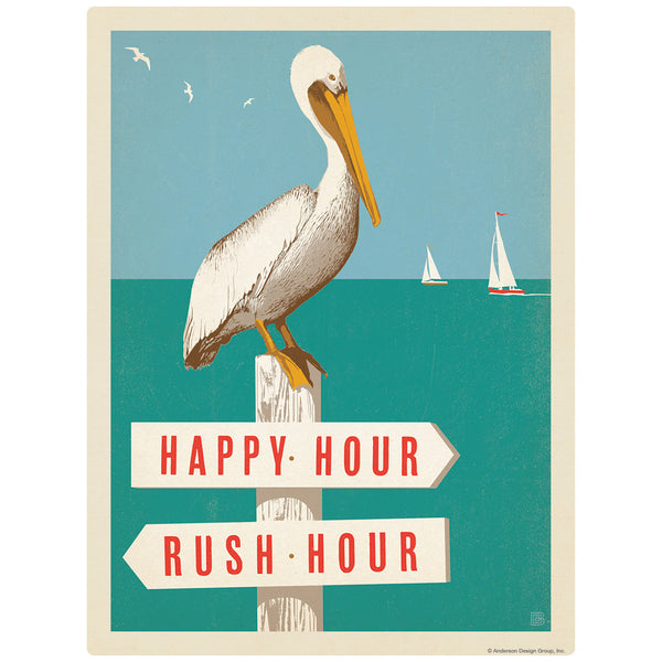 Happy Hour Pelican Decal