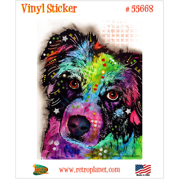 Aussie Australian Shepherd Dean Russo Dog Vinyl Sticker