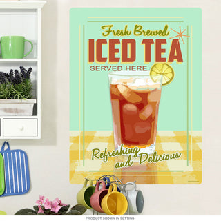Iced Tea Fresh Brewed Here Wall Decal 12 x 16
