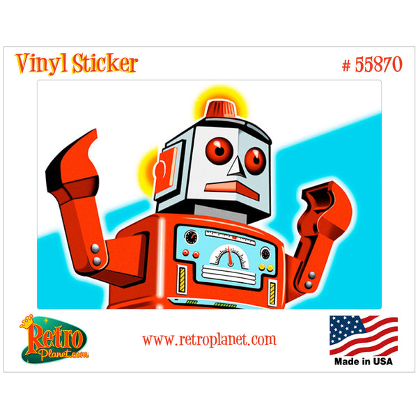 Mighty Robot Toy Close Up Vinyl Bumper Sticker