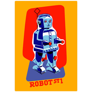 Robot ST1 Orange Vinyl Sticker