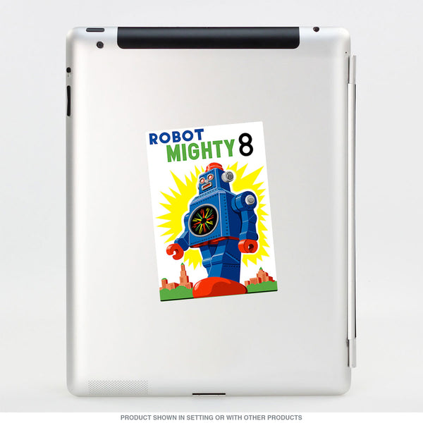 Robot Mighty 8 Skyline Portrait Vinyl Sticker