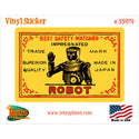 Robot Matches Matchbox Vinyl Sticker