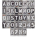 Letters and Numbers Stencil Style Vinyl Stickers
