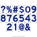 Numbers and Typography Vinyl Stickers Blue
