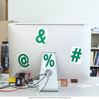 Numbers and Typography Vinyl Stickers Green