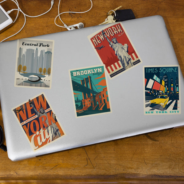 New York City US Travel Vinyl Sticker Set