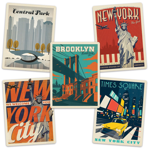 New York City US Travel Vinyl Sticker Set